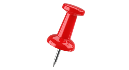 Red Thumbtack with Sharp Metal Pin pushpin