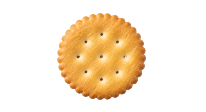 Round Cracker With Perforations biscuit food