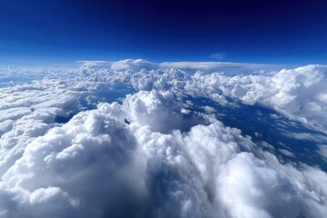 Vast cloudscape captures the beauty of the sky over the ocean