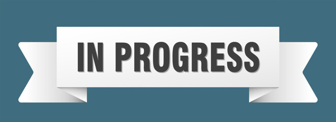 in progress ribbon isolated on transparent background. in progress ribbon