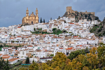 Obraz premium Olvera. Spain. Andalusia. White beautiful Spanish city. Travel and Tourism 