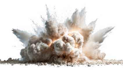 Explosive Dust Cloud with Dust Particles and Smoke in Neutral Tones