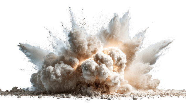 Explosive Dust Cloud with Dust Particles and Smoke in Neutral Tones