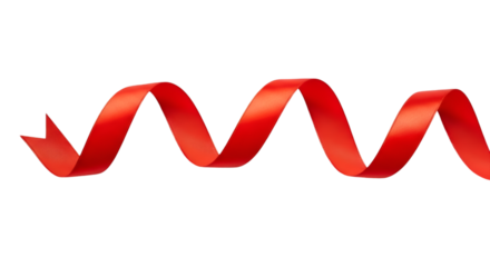 Red Ribbon Swirl Isolated on Black Keywords: red ribbon, swirl, ribbon, isolated, black