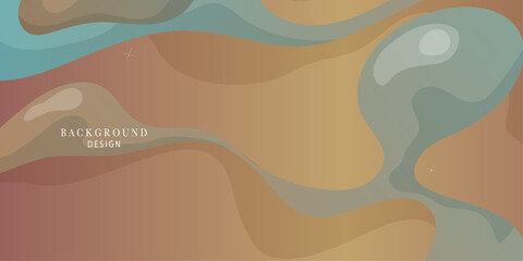 Abstract composition of flowing  shapes in warm beige tones