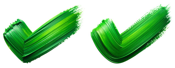 Brush Stroke Style Green Tick Mark PNG Cutout