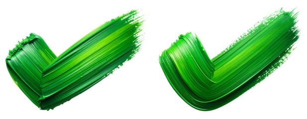 Brush Stroke Style Green Tick Mark PNG Cutout
