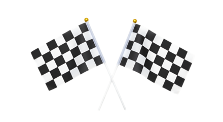 Two Crossed Checkered Flags on Black Background Keywords: checkered flag, racing flag