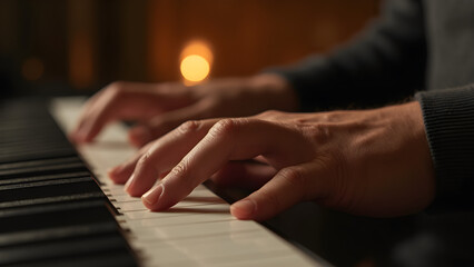 Fototapeta premium photography of musician hands. ultra realistic hand close-up. capturing musician's hands playing instrument. detailed photo of hands in action.