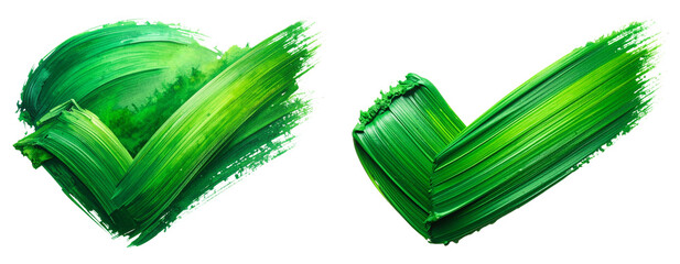 Textured Green Brush Check Symbol Transparent PNG