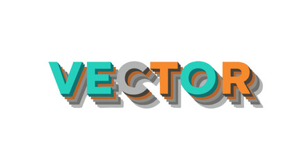 Colorful VECTOR Text with 3D Shadow Effect Graphic Design Element.