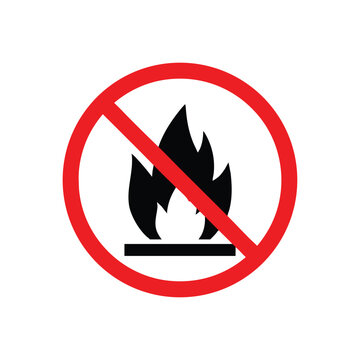 No open flame warning symbol prohibition sign