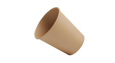 Single Beige Disposable Cup on Black Background paper