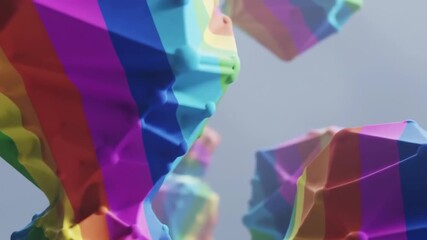 Abstract colorful cubes floating against a light blue backdrop - Powered by Adobe