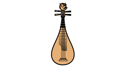 Pipa: Traditional Chinese Lute with Four Strings and Pear-Shaped Body.