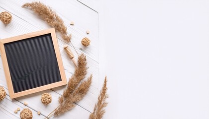 Baby Birth Or Pregnancy Announcement Letterboard Flatlay On Trend Farmhouse Theme Craft Product Mockup On A White Wood Background Negative Copy Space For Your Design Here