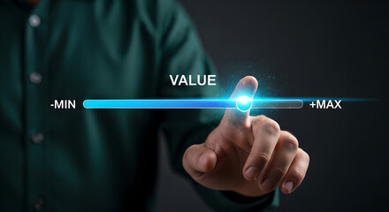 Maximize Business Value Data Optimization Blue Slider Copy Space