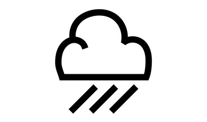 Rain cloud icon isolated om transparent background. Weather forecast line icon. Stylized Cloud with Diagonal Lines for Forecast Apps, Seasonal Graphics