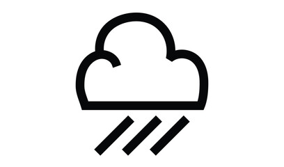 Rain cloud icon isolated om transparent background. Weather forecast line icon. Stylized Cloud with Diagonal Lines for Forecast Apps, Seasonal Graphics
