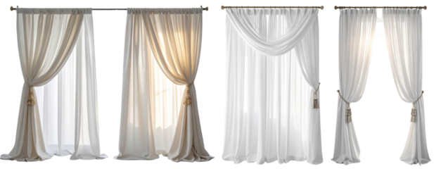 Soft Draped White Sheer Curtains in Modern Interior Style