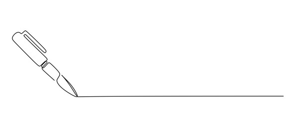 One continuous line of pen writing on a sheet. Vector illustration.