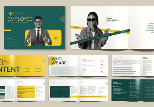 Modern and Professional Company HR Employee Policy Handbook Landscape Template