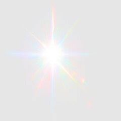 Glow light effect stars bursts with sparkles isolated on white background. sun flare. Easy to add lens flare effects for overlay. Abstract sun burst, digital flare