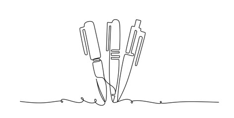 One continuous line of pen writing on a sheet. Vector illustration.