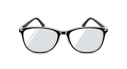 Black-framed eyeglasses with clear lenses showcasing a classic and stylish design.