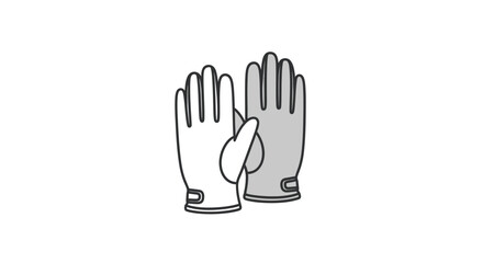 Pair of protective gloves one white and one gray with detailed stitching.