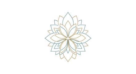 Elegant Geometric Lotus Flower Design with Detailed Outlines.