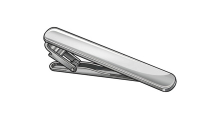 Sleek Silver Metal Tie Clip with Polished Finish.