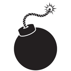 Classic Cartoon Bomb with Lit Fuse Illustration