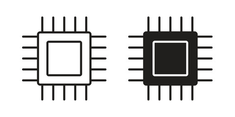 CPU icon in line design. Simple icon vector