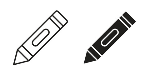 Crayon icon in line design. Simple icon vector