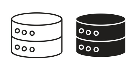 Database icon in line design. Simple icon vector