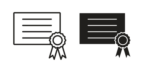 Diploma icon in line design. Simple icon vector