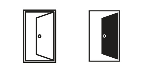 Door icon in line design. Simple icon vector