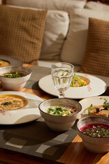 Enjoy gourmet soups paired with refreshing beverages to enhance your dining experience