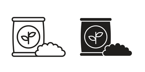 Fertilizer icon in line design. Simple icon vector