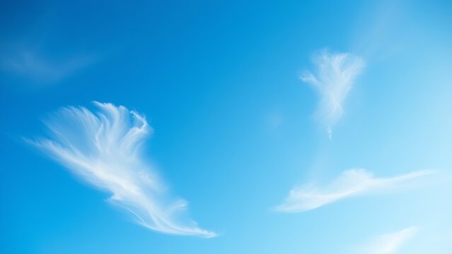 horizonless. Vivid blue sky with delicate wispy clouds, evoking a serene and timeless atmosphere. travel magazines, destination branding, designed for travel destination branding.