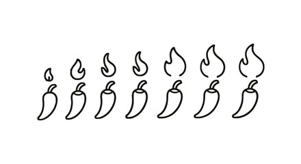 Obraz premium Chili pepper heat level scale spicy food rating illustration