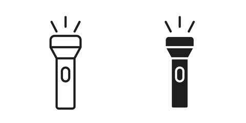 Flashlight icon in line design. Simple icon vector