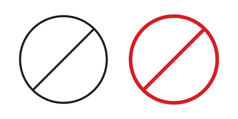 Forbidden icon in line design. Simple icon vector