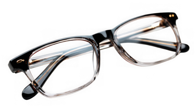 A pair of stylish eyeglasses, ready to wear
