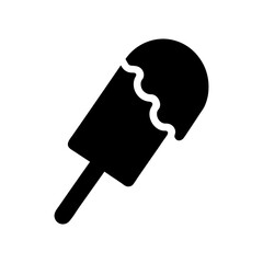 Simple Bitten Popsicle Ice Cream Dessert Minimal Sweet Snack Design Line Art Vector illustration