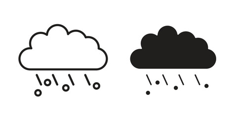 Hail icon in line design. Simple icon vector