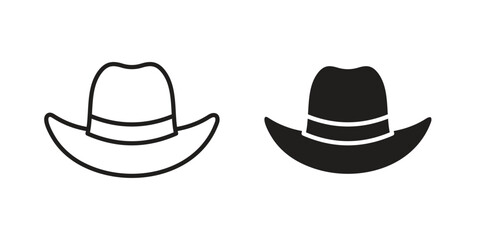 Hat icon in line design. Simple icon vector