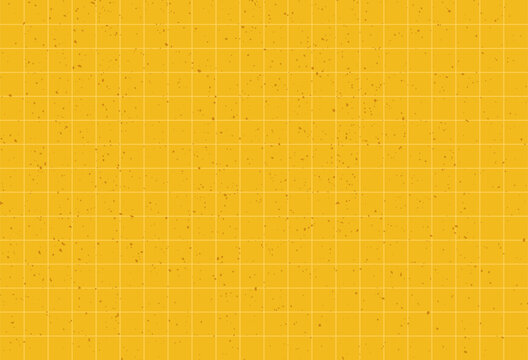 Cute notebook paper texture. Yellow background in cage whith texture dots. Retro background for graphic or web design.