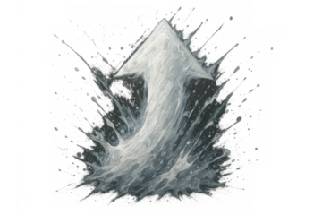 Water arrow splashing upward showing growth, progress, and rising success on transparent background